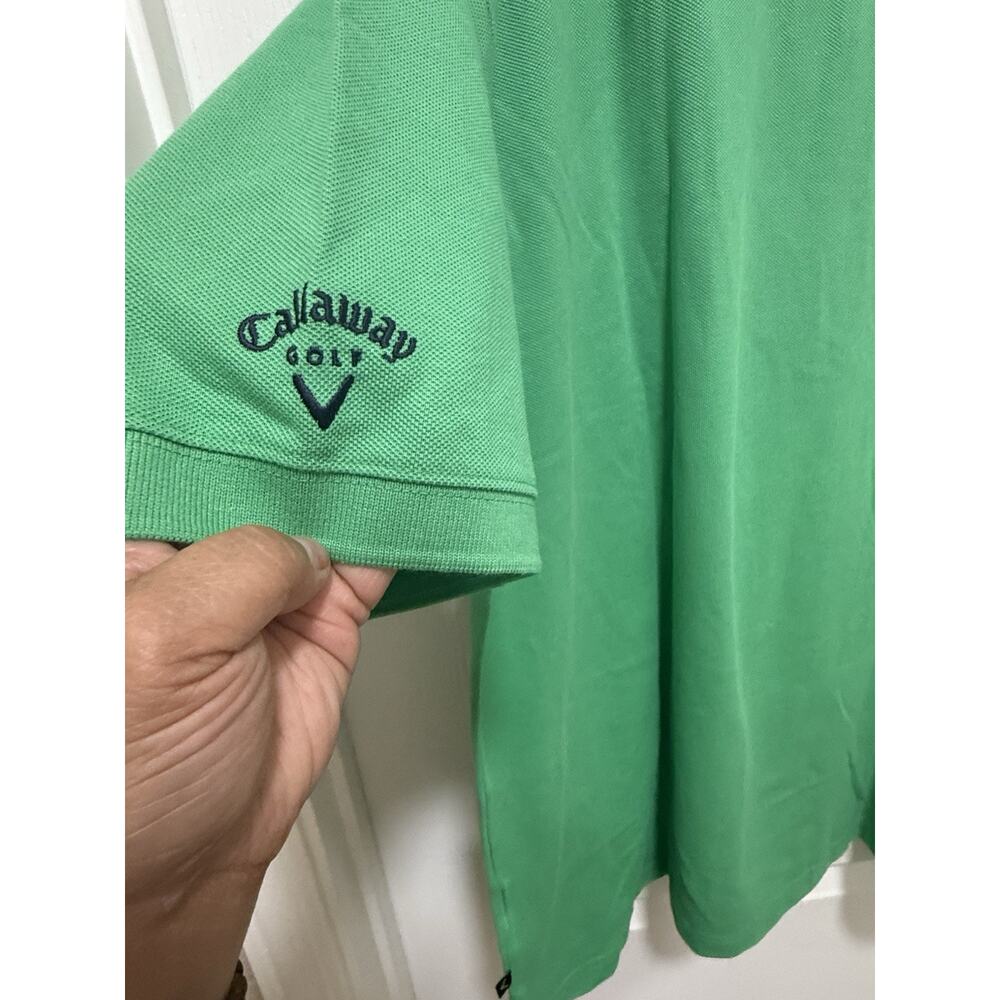 NWT Callaway Polo Golf Shirt Mens Large Kelly Green 100% Cotton Short Sleeve - Picture 4 of 10